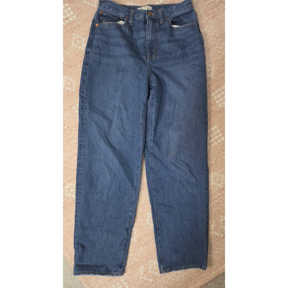 Madewell Baggy Straight Jeans Dark Indigo‎ Wash High Rise Size 28